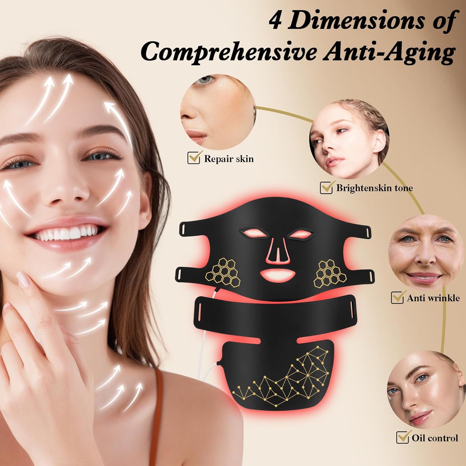 Red Light Therapy for Face and - Galvanic Skin Sensor recension och pris