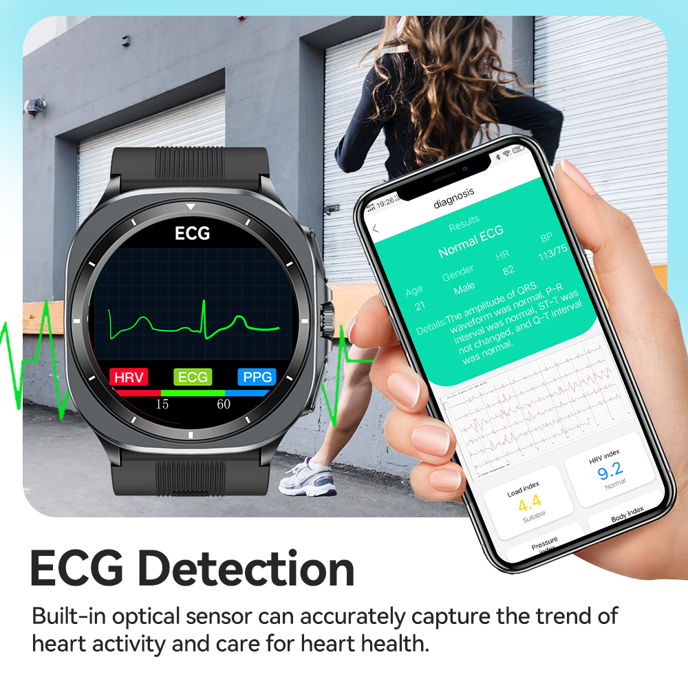 NOYAFA New ECG+PPG Blood Fat U - Fall Detection Watch recension och pris