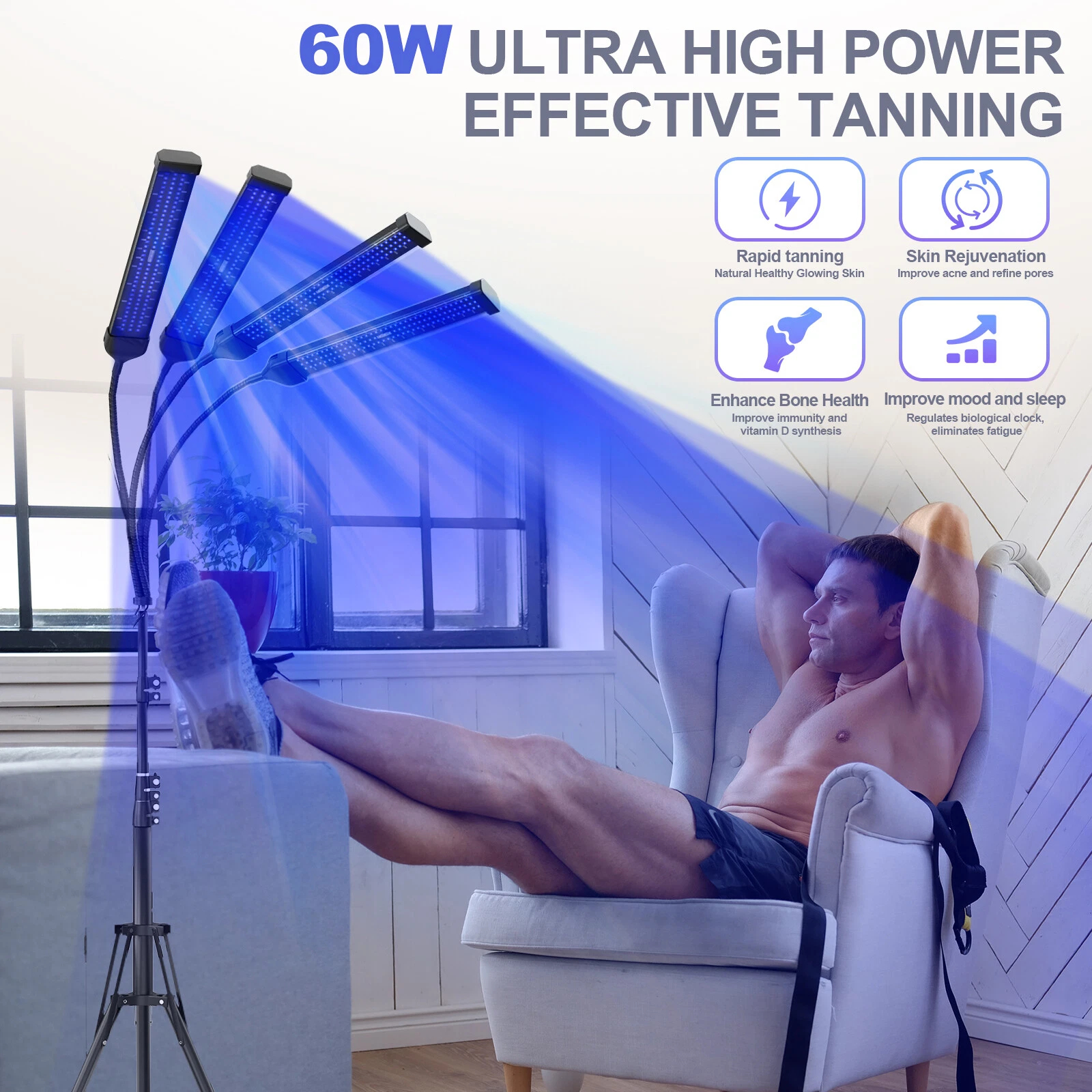 UV Tanning Lamp for Face & Bod - Light Therapy Glasses recension och pris