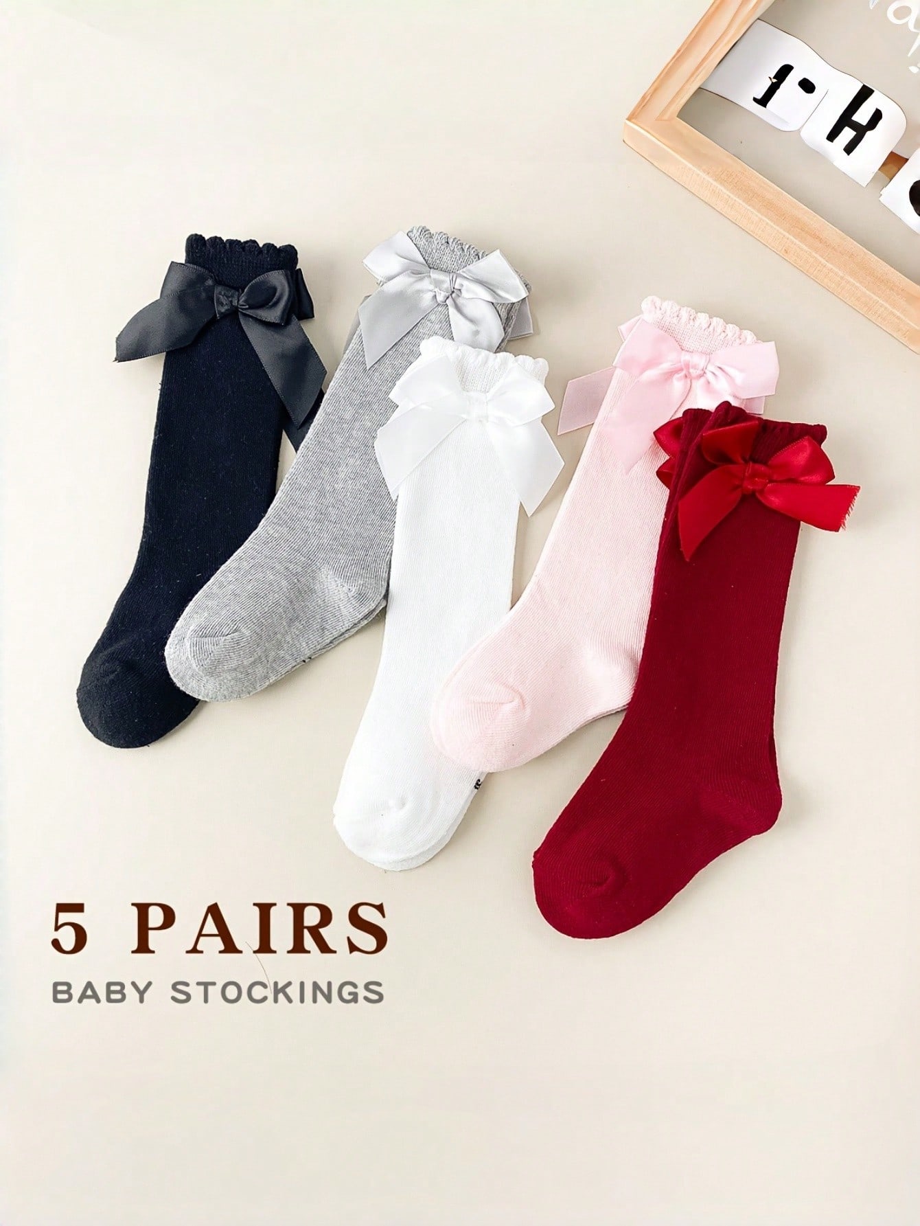 1/5 Pairs Baby Girls Bow Knee  - Baby Sock Oximeter recension och pris