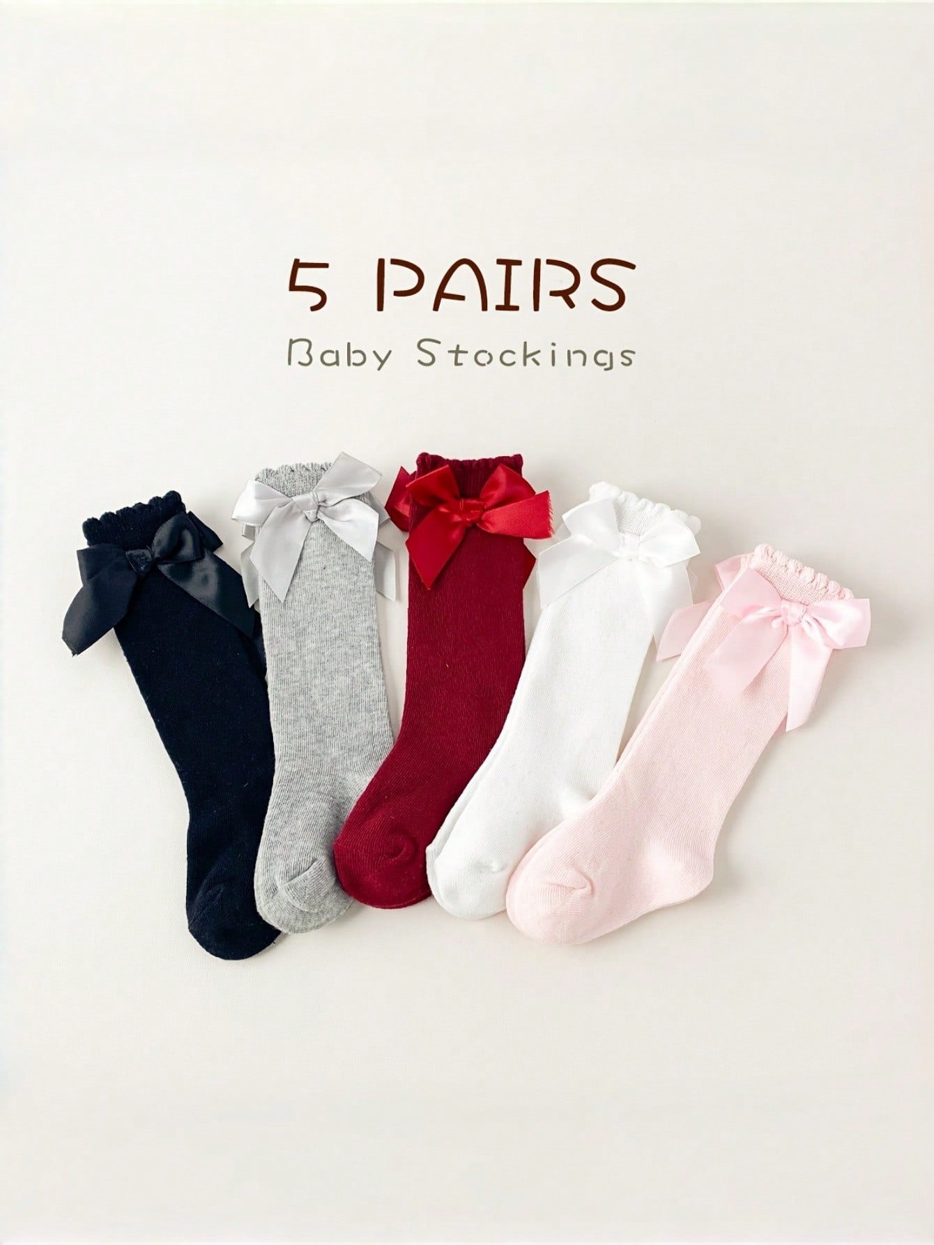 1/5 Pairs Baby Girls Bow Knee  - Baby Sock Oximeter recension och pris