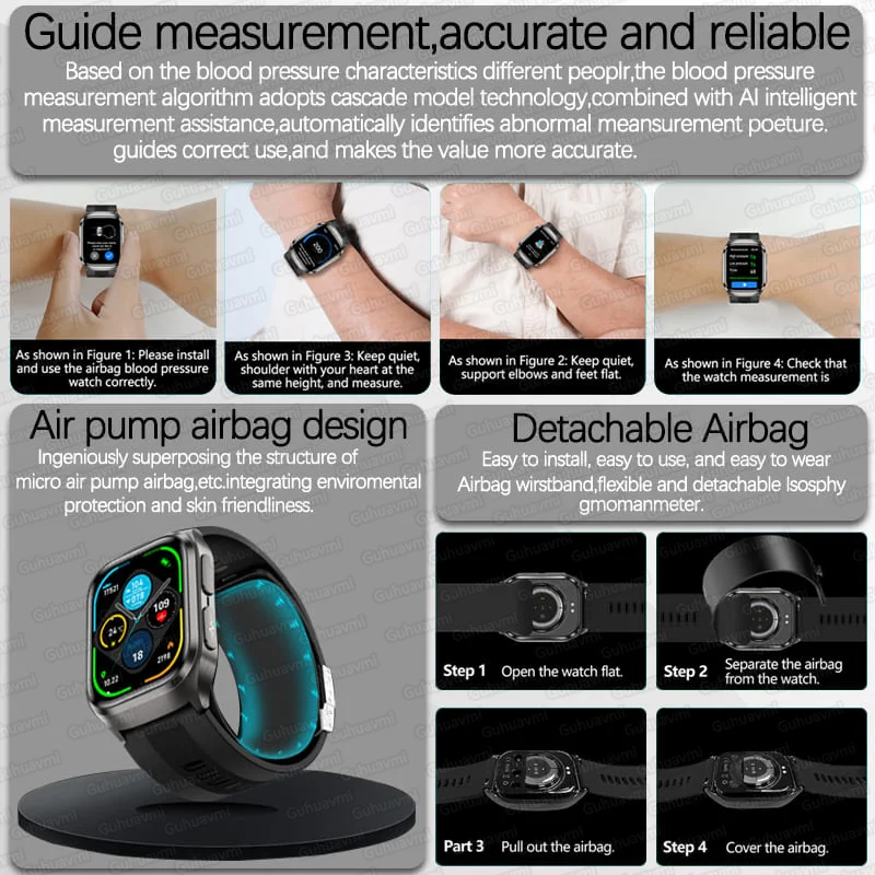 2026New Air Pump Airbag True B - Fall Detection Watch recension och pris